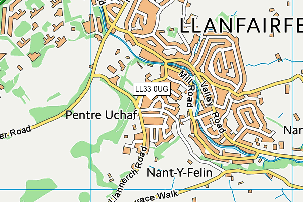 LL33 0UG map - OS VectorMap District (Ordnance Survey)