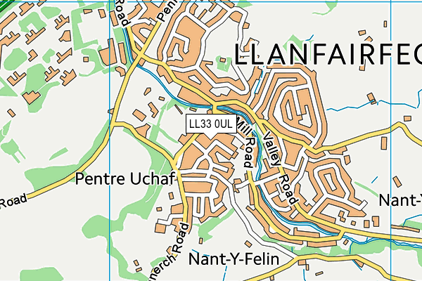LL33 0UL map - OS VectorMap District (Ordnance Survey)