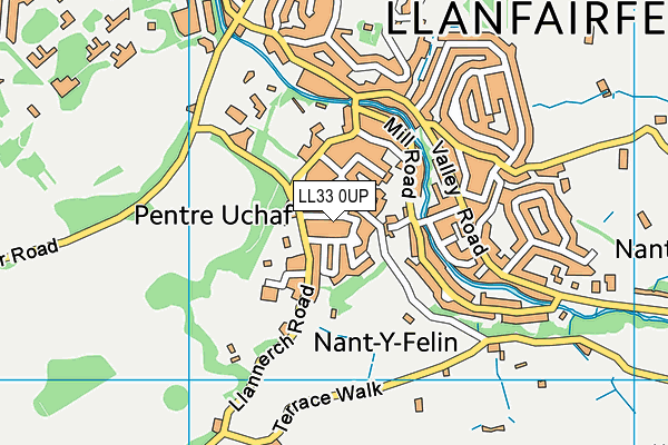 LL33 0UP map - OS VectorMap District (Ordnance Survey)