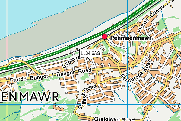 LL34 6AG map - OS VectorMap District (Ordnance Survey)