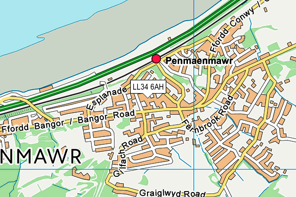 LL34 6AH map - OS VectorMap District (Ordnance Survey)