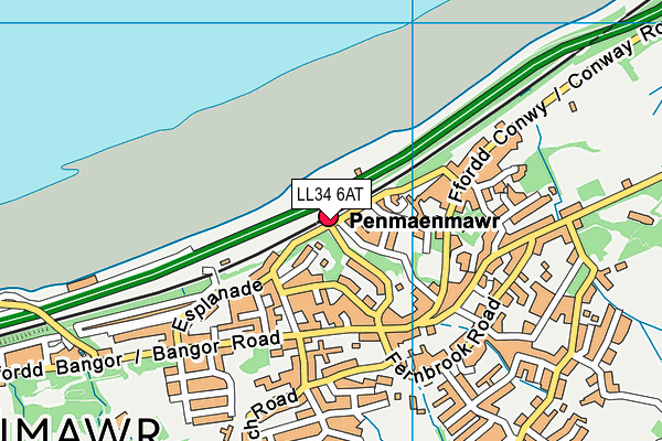 LL34 6AT map - OS VectorMap District (Ordnance Survey)