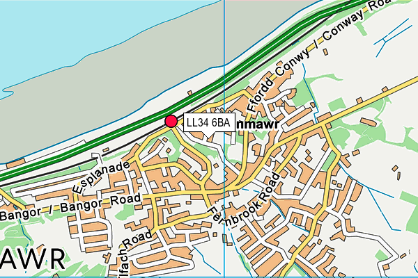 LL34 6BA map - OS VectorMap District (Ordnance Survey)