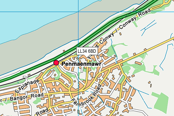 LL34 6BD map - OS VectorMap District (Ordnance Survey)