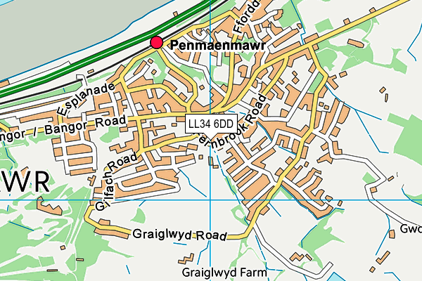 LL34 6DD map - OS VectorMap District (Ordnance Survey)