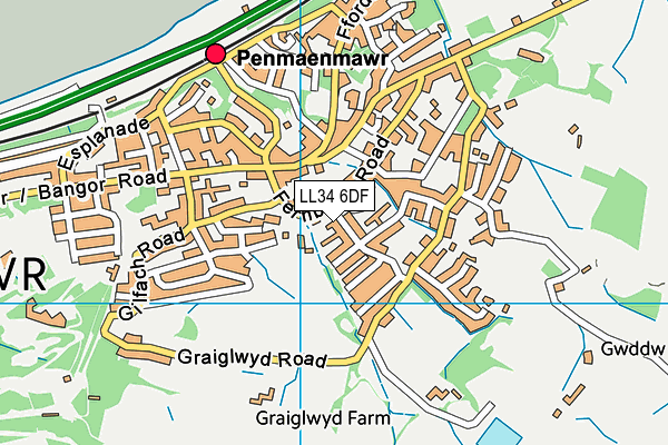 LL34 6DF map - OS VectorMap District (Ordnance Survey)