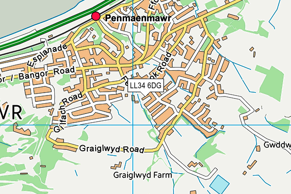 LL34 6DG map - OS VectorMap District (Ordnance Survey)