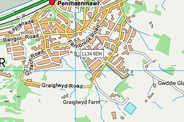 LL34 6DH map - OS VectorMap District (Ordnance Survey)