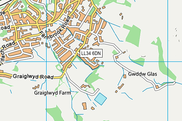 LL34 6DN map - OS VectorMap District (Ordnance Survey)