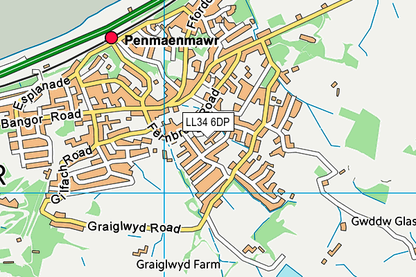 LL34 6DP map - OS VectorMap District (Ordnance Survey)