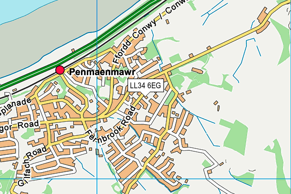 LL34 6EG map - OS VectorMap District (Ordnance Survey)