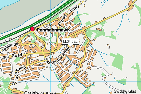 LL34 6EL map - OS VectorMap District (Ordnance Survey)