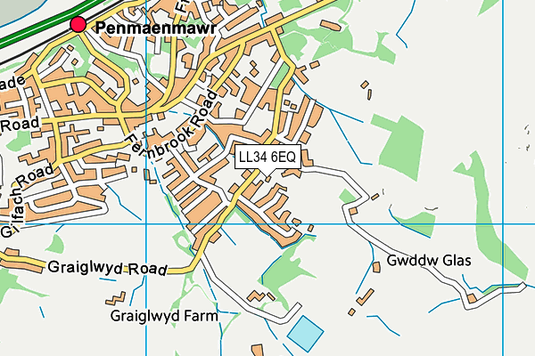 LL34 6EQ map - OS VectorMap District (Ordnance Survey)
