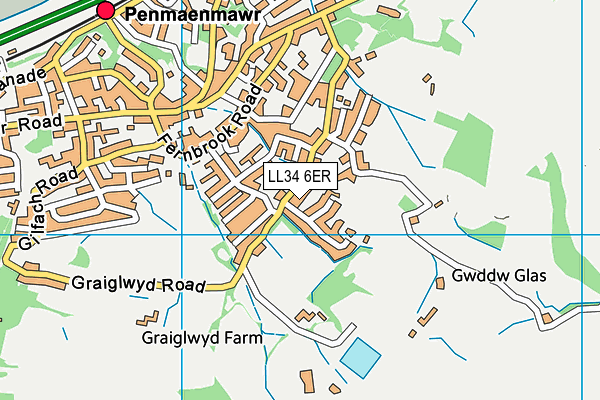 LL34 6ER map - OS VectorMap District (Ordnance Survey)