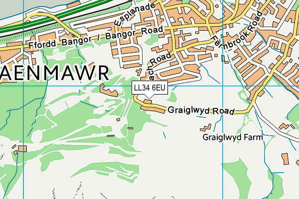 LL34 6EU map - OS VectorMap District (Ordnance Survey)