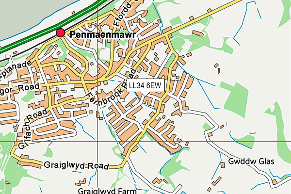 LL34 6EW map - OS VectorMap District (Ordnance Survey)