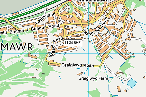 LL34 6HE map - OS VectorMap District (Ordnance Survey)
