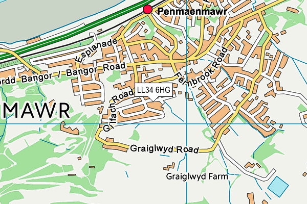LL34 6HG map - OS VectorMap District (Ordnance Survey)