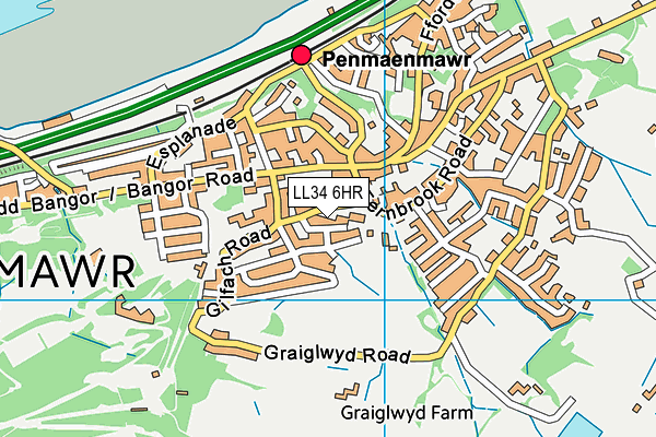 LL34 6HR map - OS VectorMap District (Ordnance Survey)
