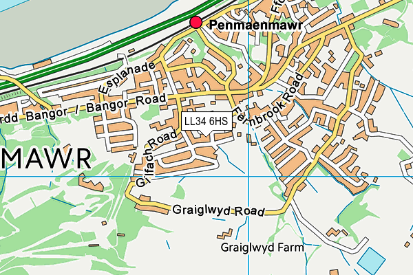 LL34 6HS map - OS VectorMap District (Ordnance Survey)