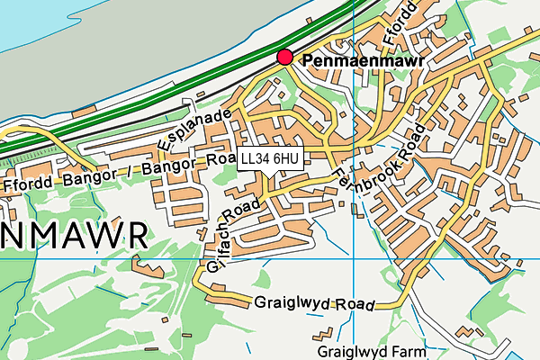 LL34 6HU map - OS VectorMap District (Ordnance Survey)