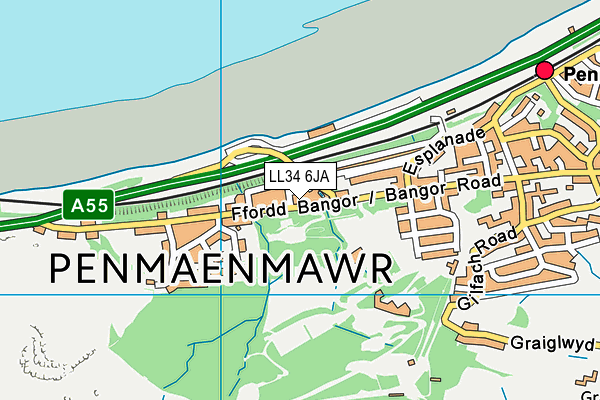 LL34 6JA map - OS VectorMap District (Ordnance Survey)