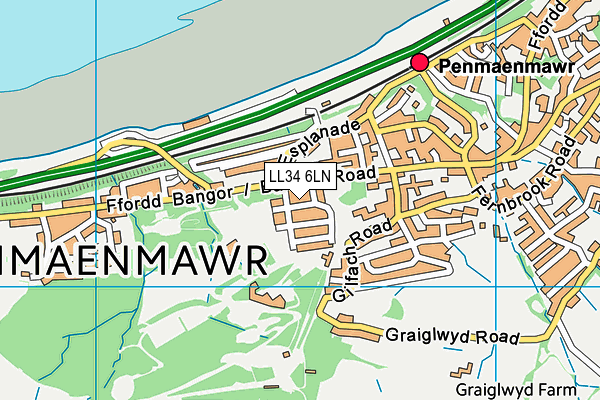 LL34 6LN map - OS VectorMap District (Ordnance Survey)