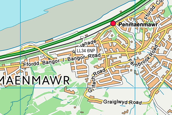 LL34 6NP map - OS VectorMap District (Ordnance Survey)