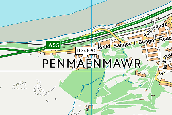 LL34 6PG map - OS VectorMap District (Ordnance Survey)