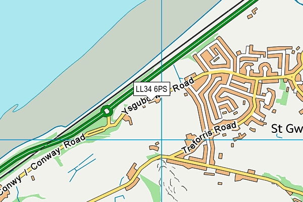 LL34 6PS map - OS VectorMap District (Ordnance Survey)