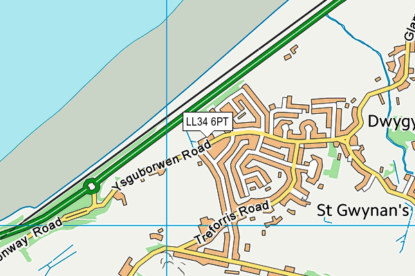 LL34 6PT map - OS VectorMap District (Ordnance Survey)