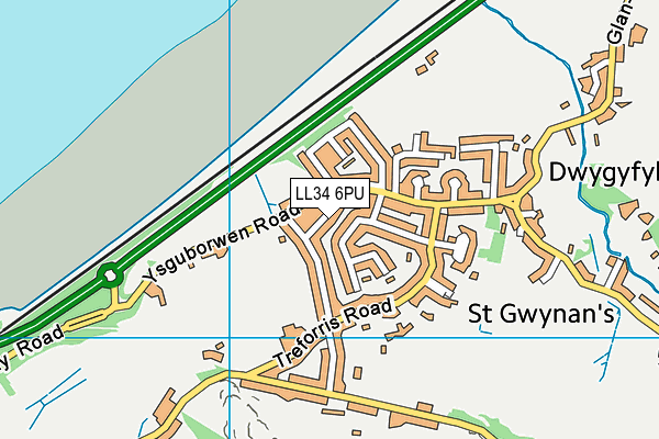 LL34 6PU map - OS VectorMap District (Ordnance Survey)
