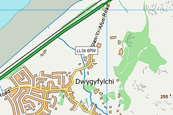 LL34 6PW map - OS VectorMap District (Ordnance Survey)