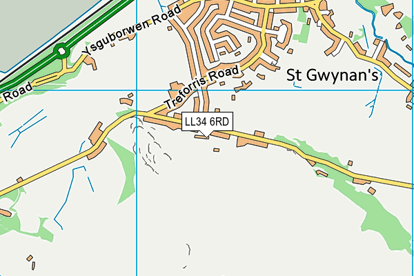 LL34 6RD map - OS VectorMap District (Ordnance Survey)
