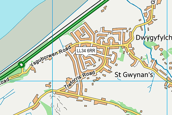 LL34 6RR map - OS VectorMap District (Ordnance Survey)