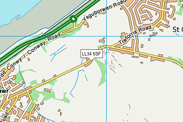 LL34 6SF map - OS VectorMap District (Ordnance Survey)