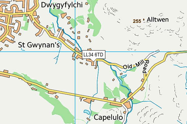 LL34 6TD map - OS VectorMap District (Ordnance Survey)