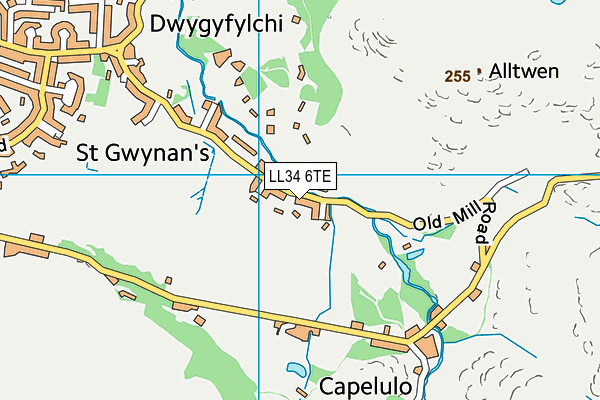 LL34 6TE map - OS VectorMap District (Ordnance Survey)