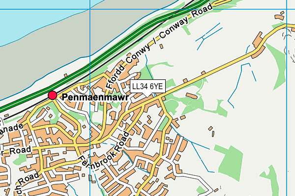 LL34 6YE map - OS VectorMap District (Ordnance Survey)