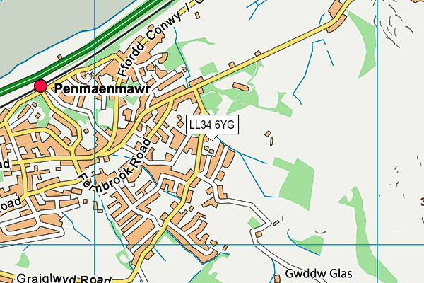 LL34 6YG map - OS VectorMap District (Ordnance Survey)