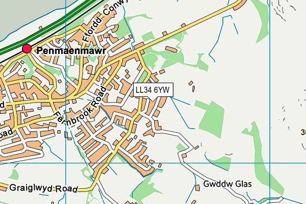 LL34 6YW map - OS VectorMap District (Ordnance Survey)