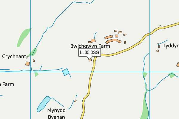 LL35 0SG map - OS VectorMap District (Ordnance Survey)