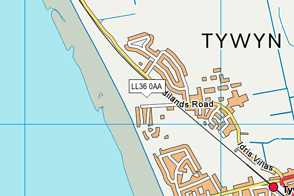 LL36 0AA map - OS VectorMap District (Ordnance Survey)
