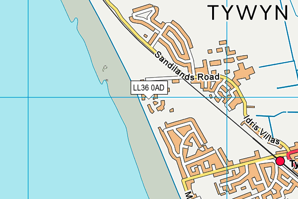 LL36 0AD map - OS VectorMap District (Ordnance Survey)