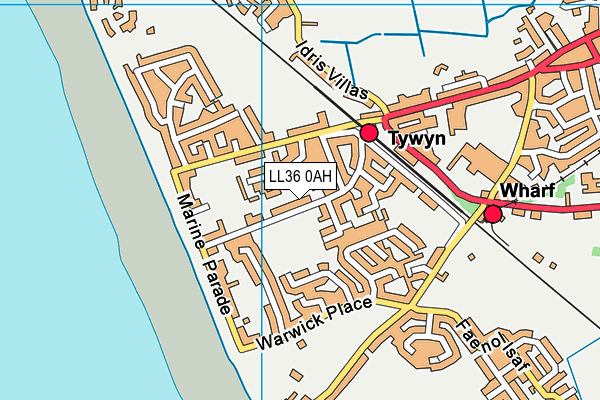 Map of TYWYN GETAWAYS LIMITED at district scale