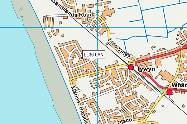 LL36 0AN map - OS VectorMap District (Ordnance Survey)