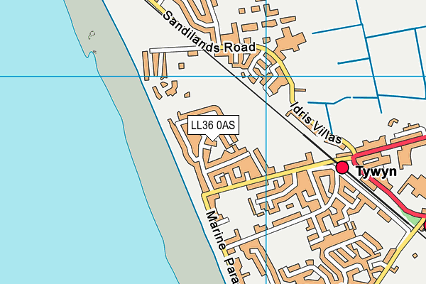 LL36 0AS map - OS VectorMap District (Ordnance Survey)