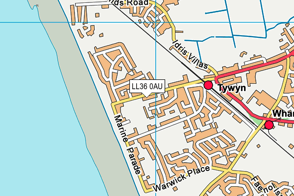 LL36 0AU map - OS VectorMap District (Ordnance Survey)