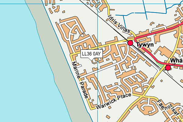 LL36 0AY map - OS VectorMap District (Ordnance Survey)