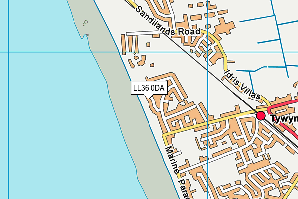 LL36 0DA map - OS VectorMap District (Ordnance Survey)